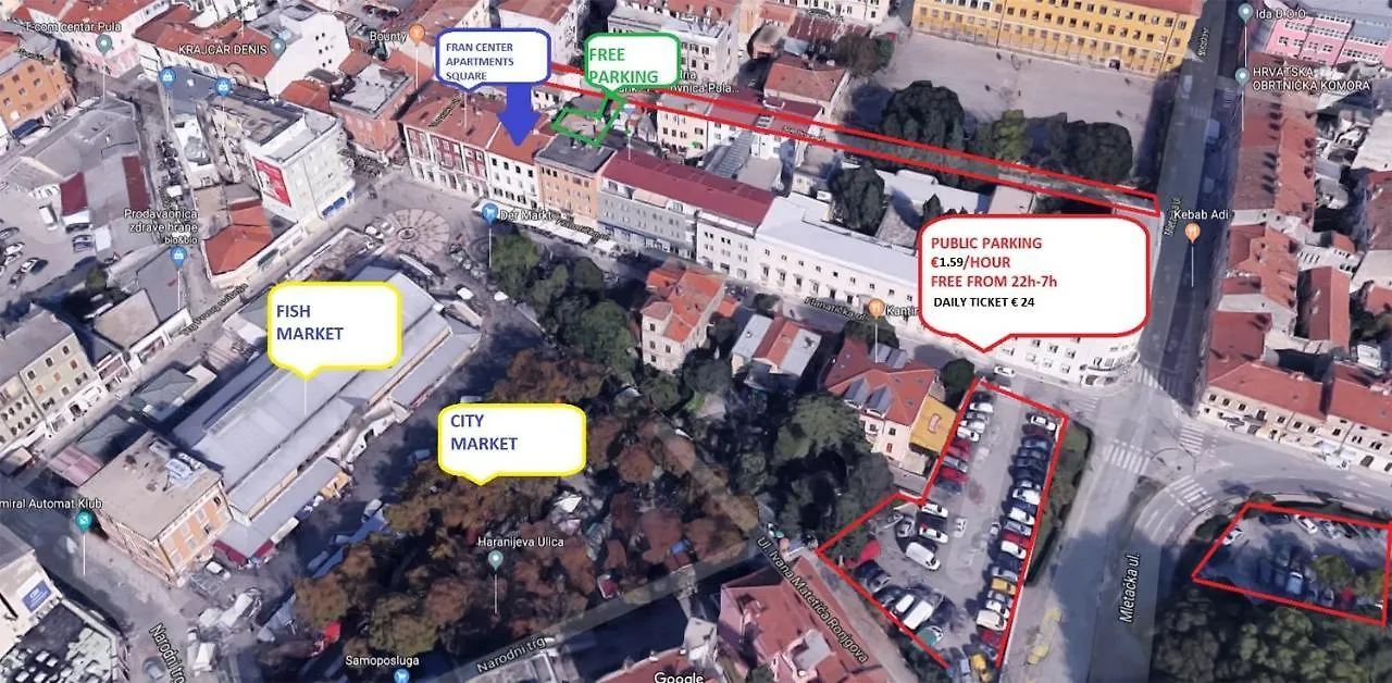 Fran Center Apartments Pula Croatia